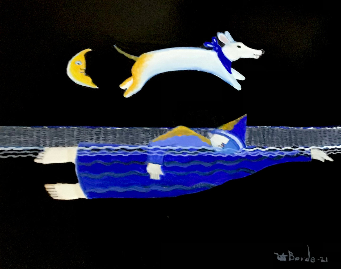 "Swimmingly - Moonie" (16x20)