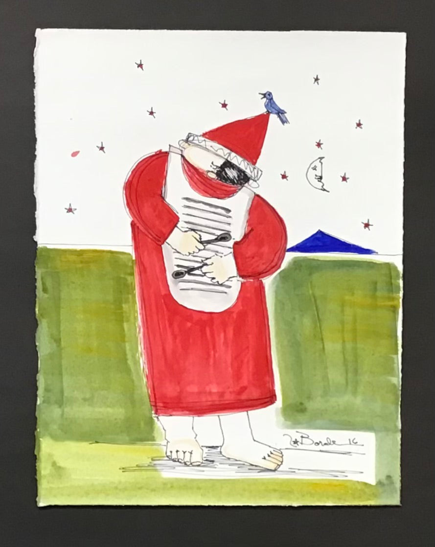 "Playing the Spoons for Blue Bird" ( 11.75" x 15.25")