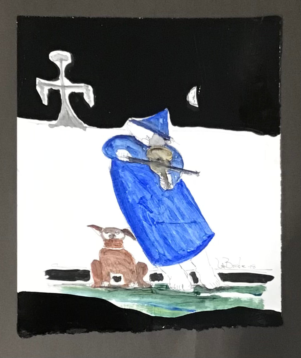 "Brownie and Bodo Play for the Moon" ( 9.5"x 11.25")