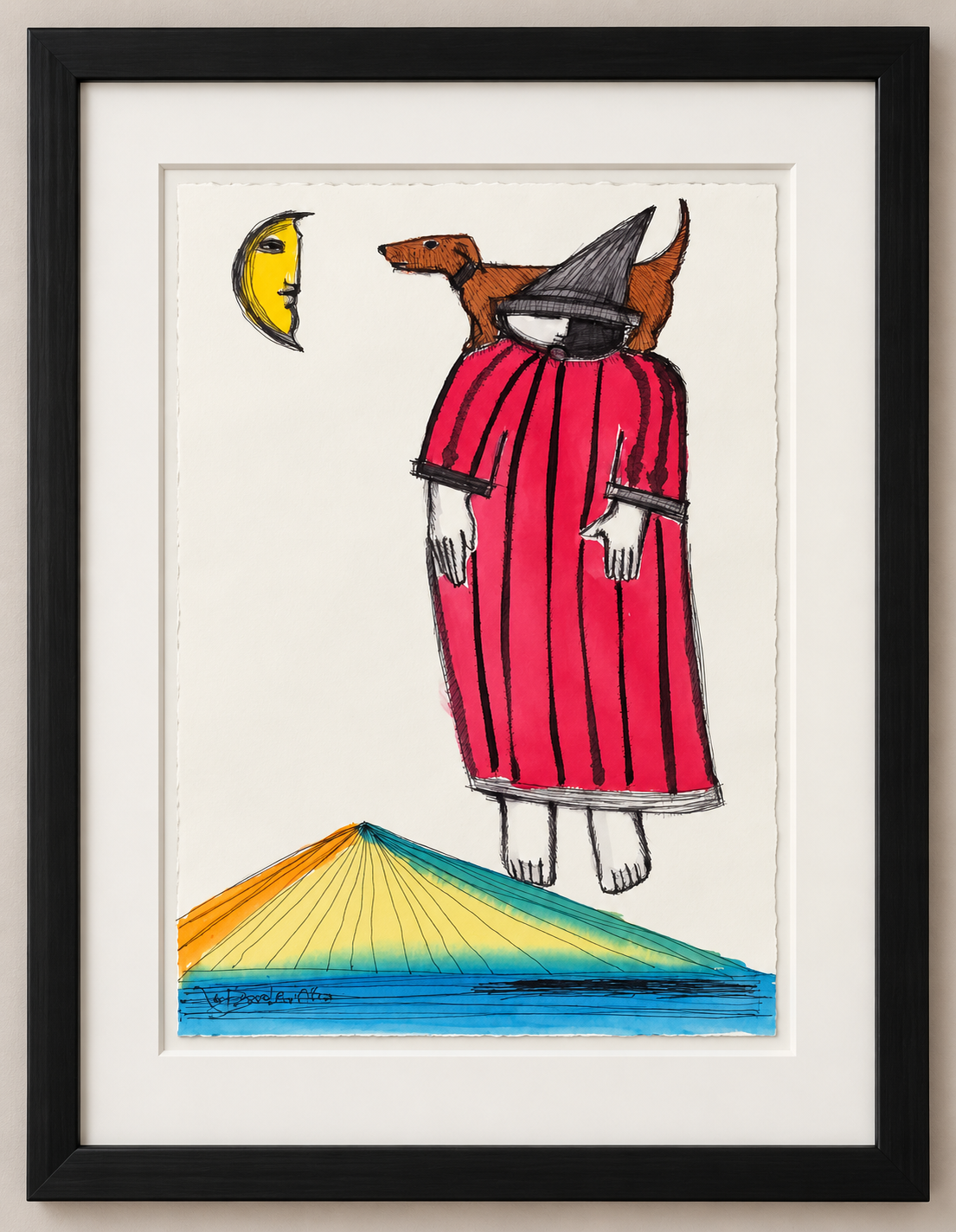 "Bodo Bringing Sugar to Visit the Moon " (Artwork Size 11.25" x 15" Unframed) 🐝The Buzz SPOTLIGHT