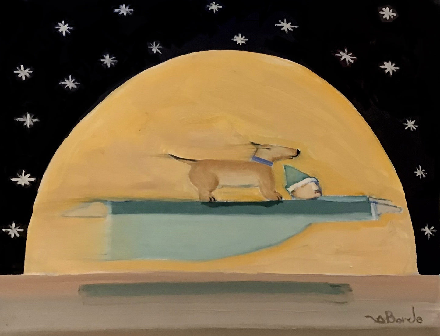 “Bodo and Sugar Flying Across the Moon to Another Place”