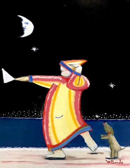 “Paper Plane In the Air, Where It Goes... It Know Not Where” (16x20) OBO