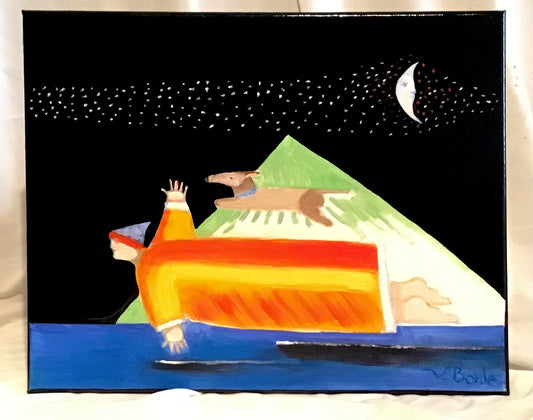 "Arriving to the Place He Was Ment to Be"(16x20)