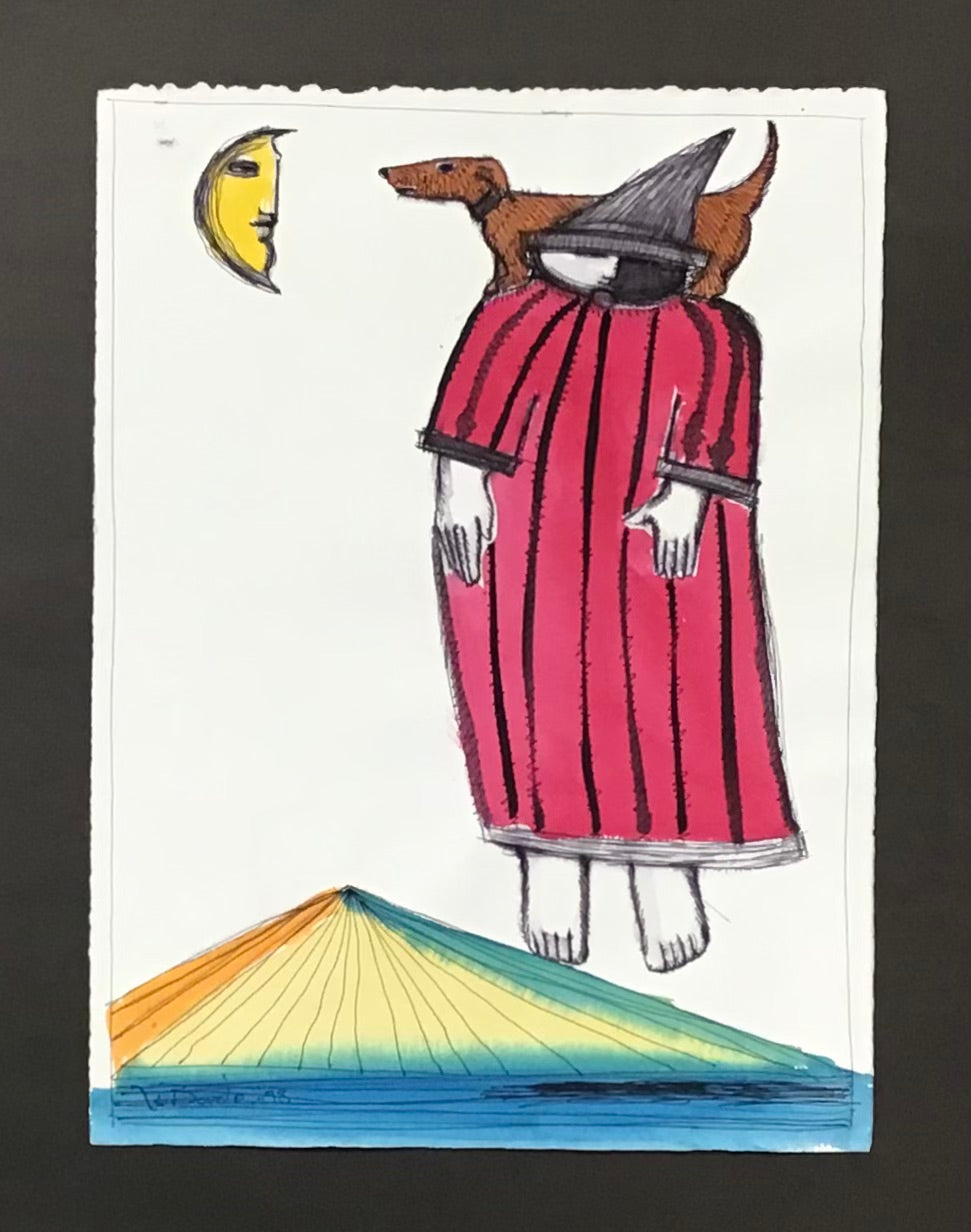 "Bodo Bringing Sugar to Visit the Moon " ( 11.25" x 15")