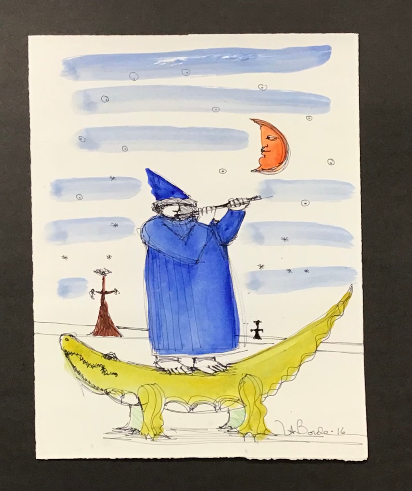 "Tooting My Own Flute" ( 11.25" x 14.25")