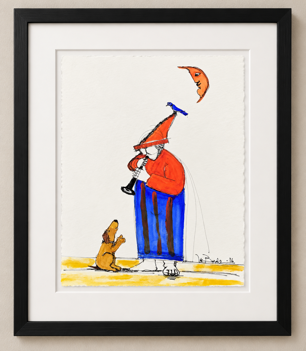 "Bodo Putting on a Show" (Artwork Size 11.25" x 14" Unframed)