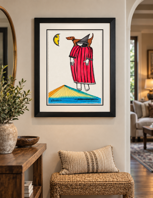 "Bodo Bringing Sugar to Visit the Moon " ( 11.25" x 15")