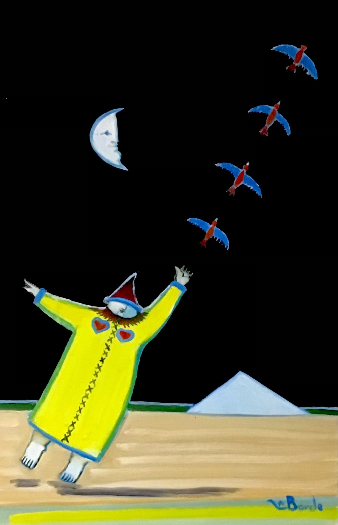"Bodo Saw the Birds...He Had to Fly" (20x30)