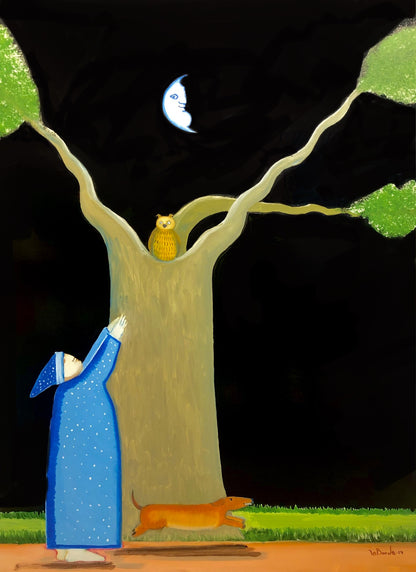 "Singing to Silent Owls" (36x48)