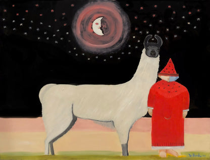 "Bodo and High Llama In Rosey Moonglow"