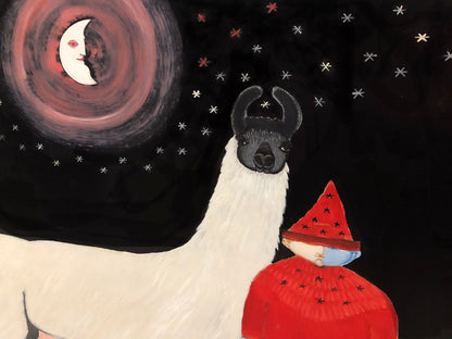 "Bodo and High Llama In Rosey Moonglow"
