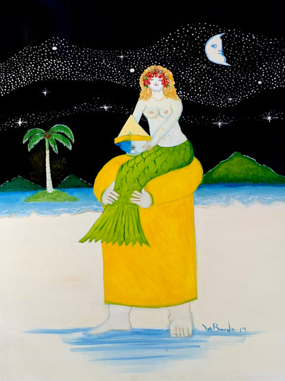 "Mermaid Girl and Bodo Having Fun on the Beach"