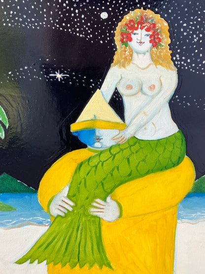"Mermaid Girl and Bodo Having Fun on the Beach"